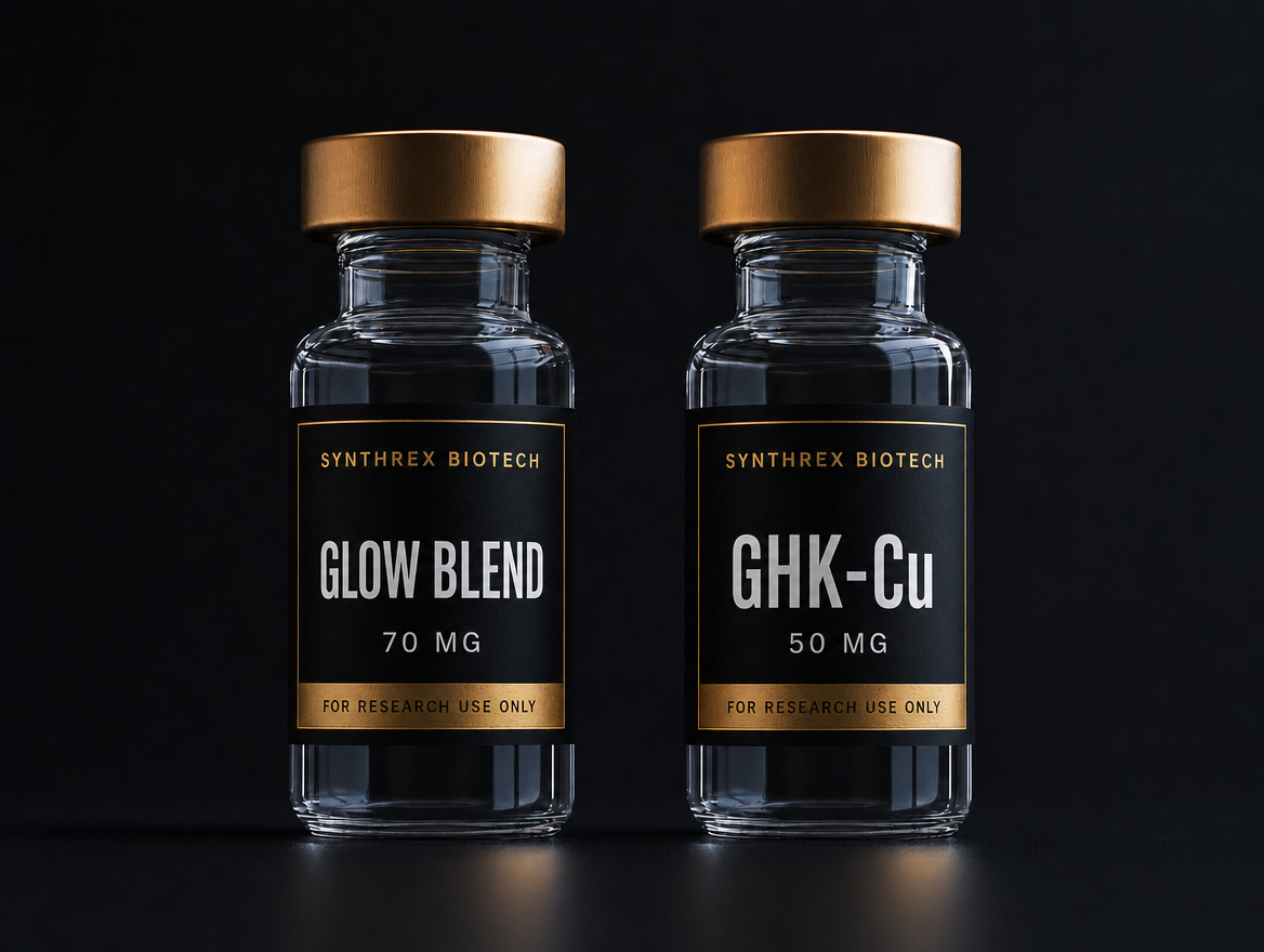 GLOW + GHK-Cu Set research vial — laboratory use only