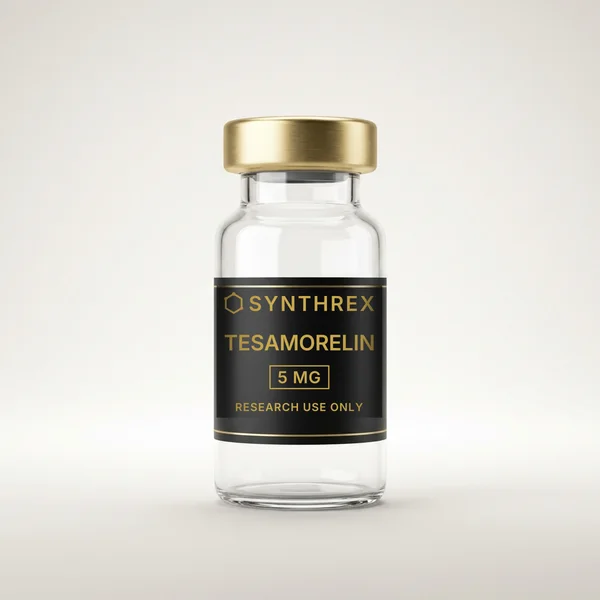 Tesamorelin 5mg research vial — for laboratory research use only
